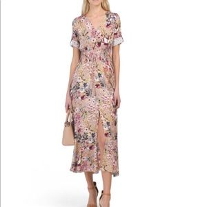 Floral smoked waist maxi dress